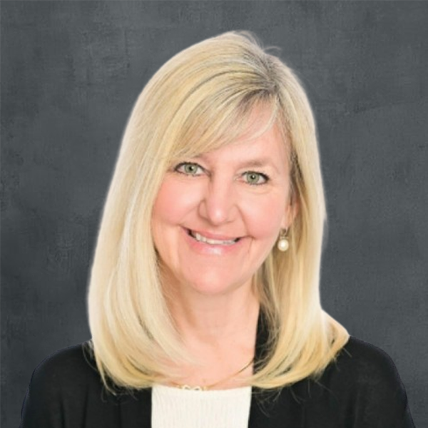 Smiling woman with blonde hair