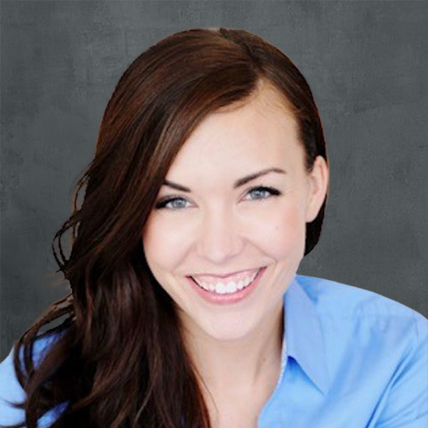 Smiling woman with long brown hair
