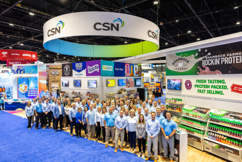 Group photo at a trade show
