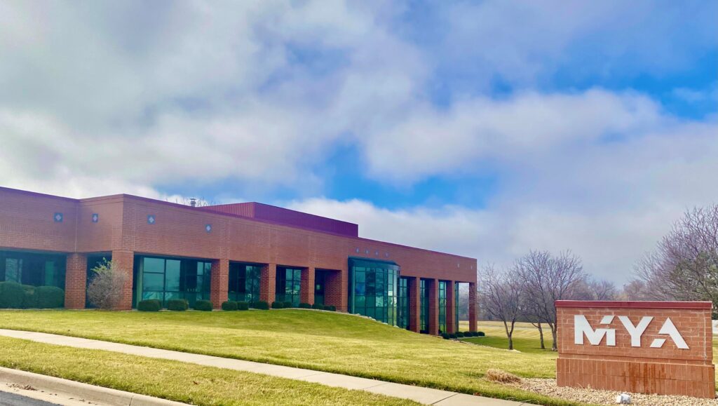 Modern building with grassy landscape