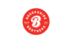 Red circular logo with text