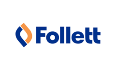 Follett logo with orange and blue