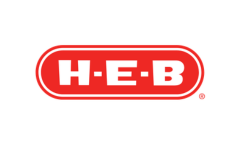 Red logo with H-E-B text