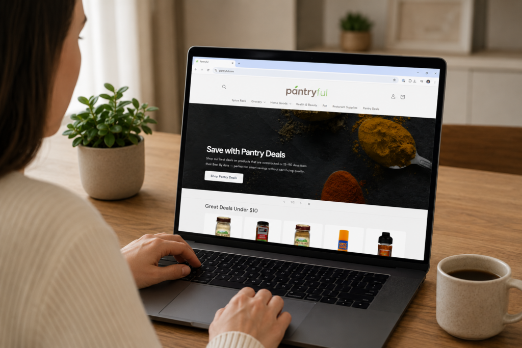 Person browsing online grocery deals