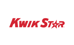 Red logo with star and text