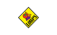 Colorful logo with fruits and text