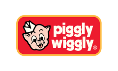 Pig mascot with store logo