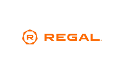 Orange logo with geometric design