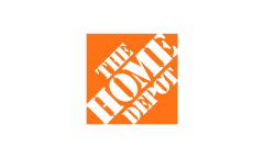 Orange logo with text 'The Home Depot'