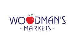 Logo of Woodman's Markets with apple